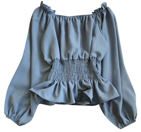 Bastwahl Viktorianische Bluse Damen Weiß/Schwarz Langarm Gothic - Vintage Bluse Gothic Tops Victorian Schulterfrei Rüschen Oberteile T-Shirt Piraten Kostüm
