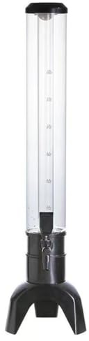 Fiorky Dispensador de cerveza de 3 litros Torre de cerveza con espiga y tubo de hielo Dispensador de bebidas Dispensador de licor de mesa con luz LED para bebidas de vino y cerveza