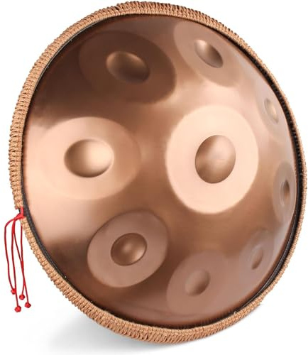 SQSXCKIQ Handpan-Trommelinstrument in d-Moll, 432 Hz, Stahl, mit weicher Handpan-Tasche, 2 Handpan-Schlägeln und Handpan-Ständer – für Klang und persönliche Meditation