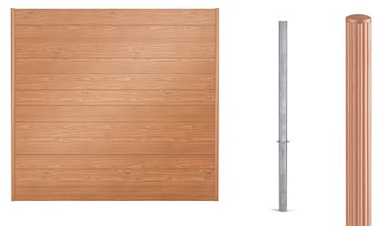 Alberts 500009 - Set di pannelli per recinzioni Palitio, per calcestruzzo, recinzione di protezione dalla vista, colore chiaro, lunghezza della recinzione 2 m, altezza della recinzione 1,8 m, altezza