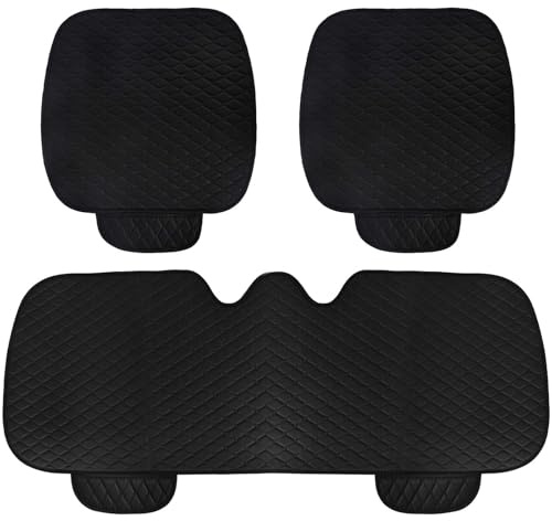 Colexy 3-Teiliges Set Auto Sitzkissen, Universal Sitzauflagen, Anti Rutsch Autositz Auflage, Auto Vordersitz und Rücksitz Kissen, Autos Sitzbezüge Atmungsaktiv Sitzauflagen für Autositz SUV LKW