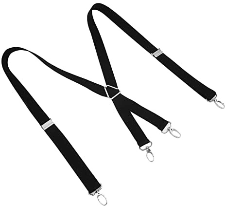 Jonlaki Sous-suspenseurs, Bretelles pour Hommes Réglables étirées 2,5x110cm / 1,0x43.3 Pouces Mélanges Mens Soustaux (BLACK)