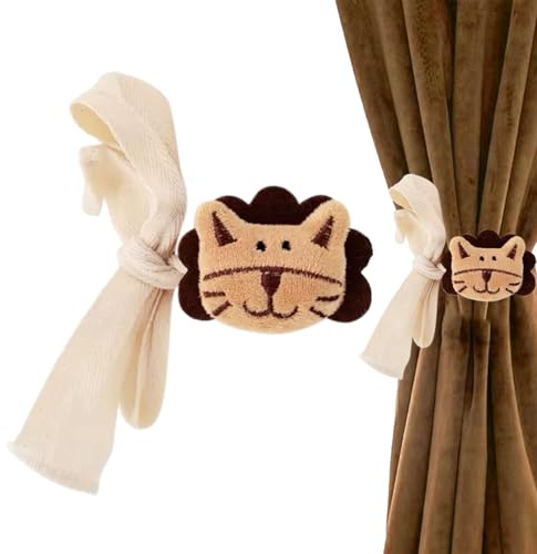 Tiras de cortina de felpa - Lindas cintas de animales de dibujos animados, cuerdas decorativas para ventanas - abrazaderas | Divertidos y soportes para cortinas para dormitorios, salas de estar