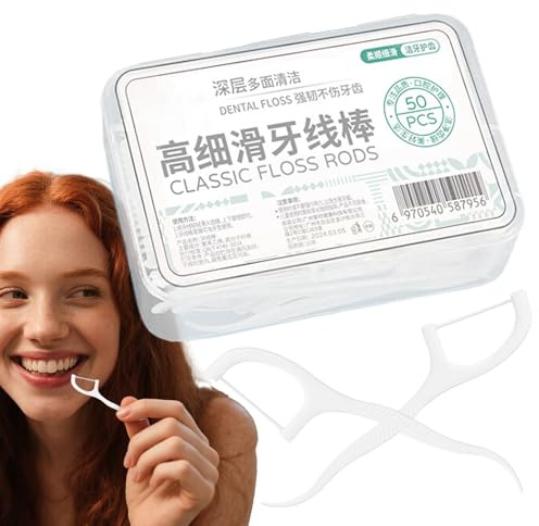 Fil dentaire pour dents | Set de voyage Pack de 50 - Nettoyage délicat pour adultes, idéal pour les voyages et la douche avec pratique