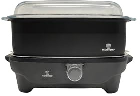 MisterChef Slowé Cooker 7qt / 6.6L Black Slow Cooker with Flat Glass Cover and Cool Touch