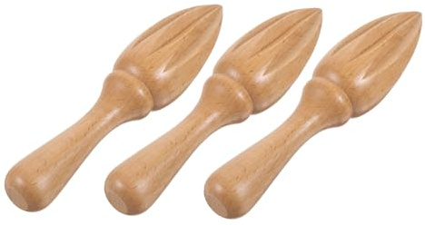 Cabilock 3 Piezas Exprimidor Manual de Limón de Madera de Haya Prensa Cítrica sin Barniz para Jugos Frescos de Unidades Herramienta Versátil para Naranjas y Limas Cocina