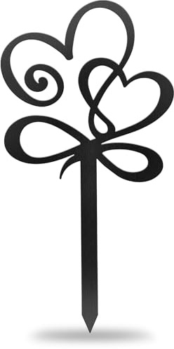CUTHOLLOW Groß liebendes Herz Metall Pflanzenschilder, Gartenstecker | 30 CM Beetstecker für Draussen, Metal Gartenstecker für Blumentopf, Bauernhaus Gewächshaus Dekoration Lustige Gartendeko