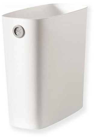 Chiziyixin 10L Open Top Bathroom Bin, Reusable Slim Bedroom Bin, Small Narrow Trash Can Plastic Garbage Container Wastebasket for Bathroom, Bedroom, Toilet, Kitchen, Office, Home, 28X27X13cm (White)