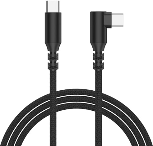 Meliya Cable para USB C a USB C 90 Grado, Tipo C Carga Rápida Nylon 60W Cable para iPhone 17/16/15 Pro Max Plus Air, Samsung Galaxy S25 S24 S23 A56, Huawei P40/P30, Google(2M)