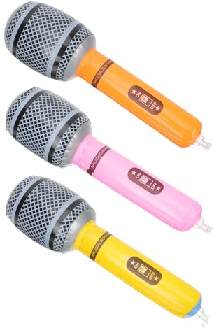 OSALADI Microphone Gonflable pour Soirée Disco Accessoire Musical 24 CM Léger et Réaliste pour Garçon et Filles et Concert