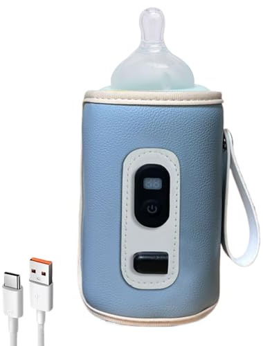 para calentador de botellas, calentador de leche portátil de calentamiento | rápido con ajuste de temperatura, de aislamiento para biberones infantiles, viajes, coche, doméstico
