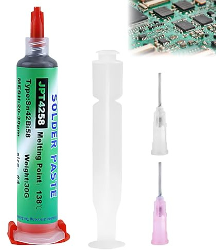 Liquido per saldatura, pasta per saldatura senza piombo, 30 g, siringa senza piombo, saldatura fluida, pasta per saldatura No-Clean a base di colofonia, adatta per saldatura elettronica Smd, Bga, LED