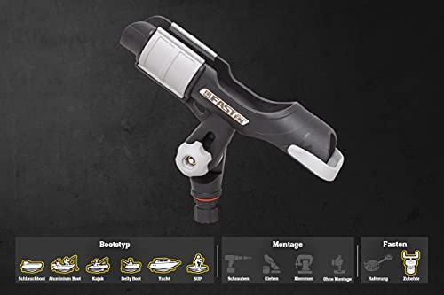 Fasten Rutenhalter Angelrutenhalter Bootsrutenhalter für Angler auf Booten, Farbe:schwarz