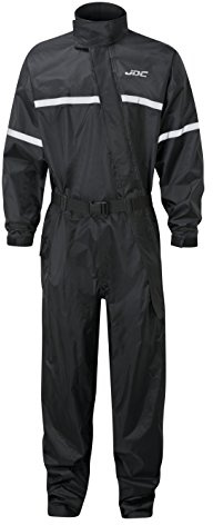 JDC Motociclo Motocicletta Tuta Intera Anti Acqua Antiacqua 1PC 1 Pezzo Pioggia - Shield - Nero - XL - Lunghezza Lungo
