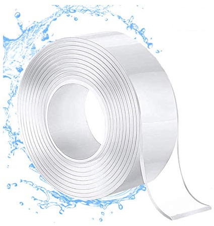 Cinta adhesiva Lavable de doble cara Nano Tape Reutilizable gel fuerte lavable Adhesivo antideslizante Traceless Grip Tape para Pared,para pared, cocina, alfombra, fijación de fotos, (0.3 * 1M)