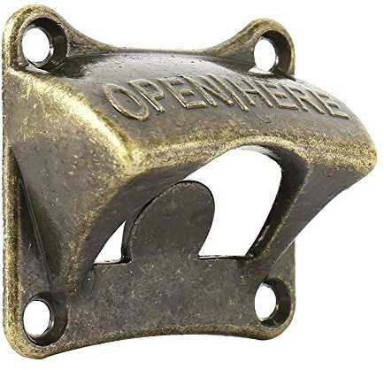 Vintage Wall Mounted Bar Style Magnetic Bottle Opener, Wine Beer Soda Softdrink Juice Bottle Cap Opener Bar Accessories Bronze