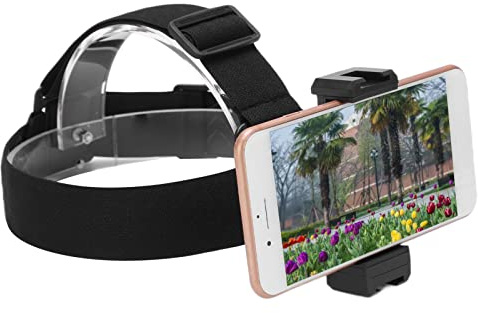 Support de Tête de Caméra Selfie Réglable pour Téléphone - Kit d'accessoires avec Sangle de Fixation de Tête