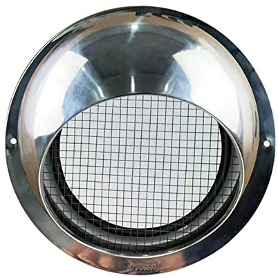 SHUDONGDEN Griglia di Ventilazione A Sfera in Acciaio Inox,Presa d'Aria Rotonda Cappa, Parete in Acciaio Inox Rotonda Foro di Ventilazione Cappa di Ventilazione,160mm/6.3in