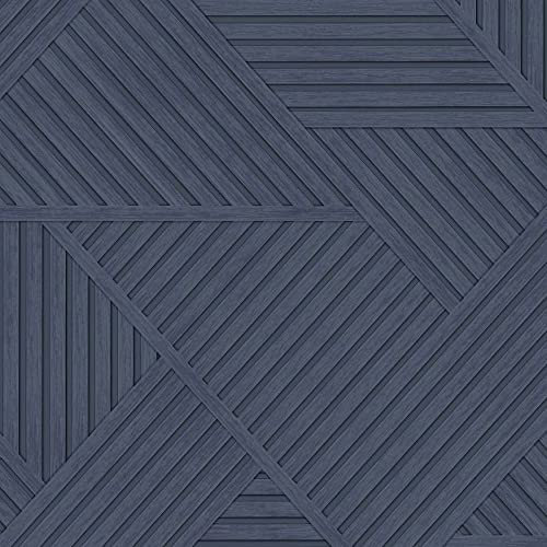 Holden Decor Wood Effect Geometric Wallpaper Navy Blue Holden 13201