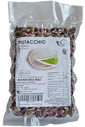 Pistacchio Siciliano Sgusciato - Frutta Secca Fonte di Vitamine e Fibre - Senza Glutine (250g)