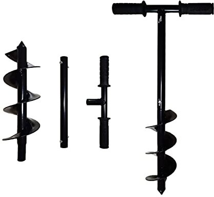 Taladro de jardín, broca de metal, con mango antideslizante, broca de poste, broca de jardín, broca en espiral, broca para vallas, broca de postes, para jardín, plantas