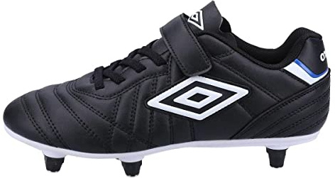Umbro Childrens/Kids Speciali Liga Leather Soccer Cleats (3 Little Kid) (Black/White)