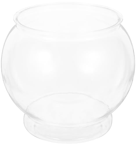 POPETPOP 7 Inch Plastic Fish Bowl: Shatterproof Clear Round Aquarium, Desktop Terrarium Centerpiece Vase for Wedding Party, Candy, Home Decor