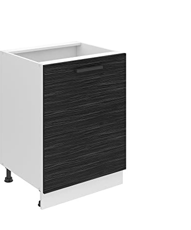 Belini Unterschrank SD 60 cm, ohne Arbeitsplatte, Königliches Ebenholz | Küche, Küchenunterschrank Breite, Küchenschrank mit 1 Tür