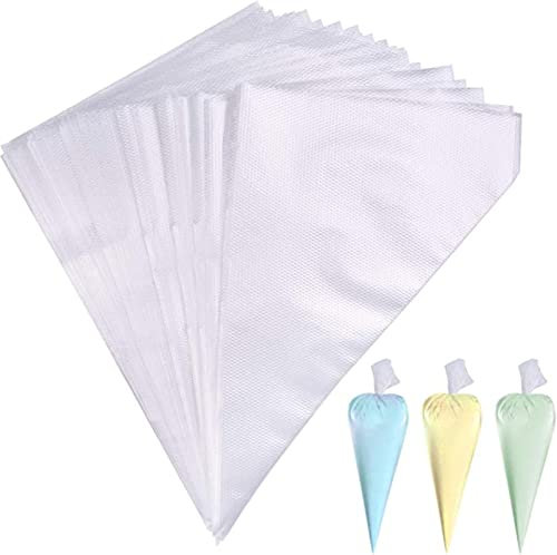 Cheeroyal 150 bolsas desechables para pastelería de plástico para glaseado para pasteles, galletas, postre, magdalenas, decoración (16 x 25 cm) (150)