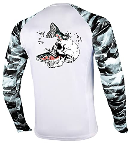 Palmyth Fishing Shirt for Men Long Sleeve Sun Protection UV UPF 50+ T-Shirts with Pocket (Trout Crushing, Large)