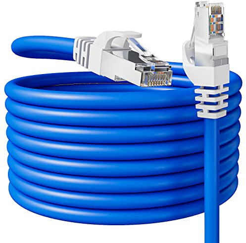 LAN Kabel 20meter Cat 6A, FTP Geschirmt Netzwerkkabel 20m Hochgeschwindigkeits RJ45 InternetKabel, 550MHz Gigabit Breitband Ethernet-Kabel, Langlebiges, Direct Burial Patchkabel für Router Modem