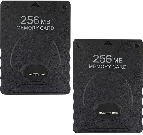 whiteeeen Lot de 2 cartes mémoire 256 Mo pour PS2 Playstation 2, carte mémoire de jeu haute vitesse