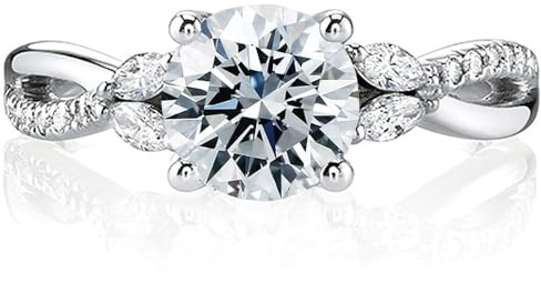 Molioaki Verlobungsring Damen Silber 925 Eheringe Frauen Diamantring 1ct 5A Zirkonia und Vier Marquise Zirkone ring mit Geschenkbox Verlobung Hochzeit Geschenk