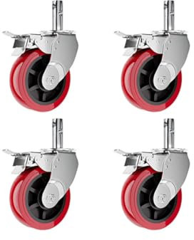Aiyomi Industrielle Schwerlast-Rollen 6 Zoll Durchm. 150mm, Stiel-Durchmesser 3,3cm, Stiellänge 8cm, Rollen Aus Nylon Und Polyurethan, Gerüstbau-Rollen Für Baustellen Gerüstturm (4 PCS)