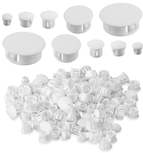 KRISFD Abdeckstopfen 190 Stück 6/8/10/16/20mm Schrauben Abdeckkappen Bündige Lochstopfen Abdeckkappen Weiß Schraubenabdeckung Weiss Lochstopfen Für Schränke Maschinen Möbel