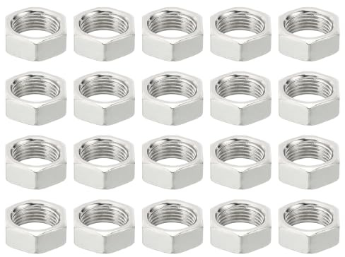 PATIKIL M13x1.0 Stahl Sechskantmuttern 20 Pack Metrische Gewinde Verzinkt Beschläge Muttern Schraube Bolzen Befestigungsteile für Lampen Maschinen Reparatur 7mm Höhe