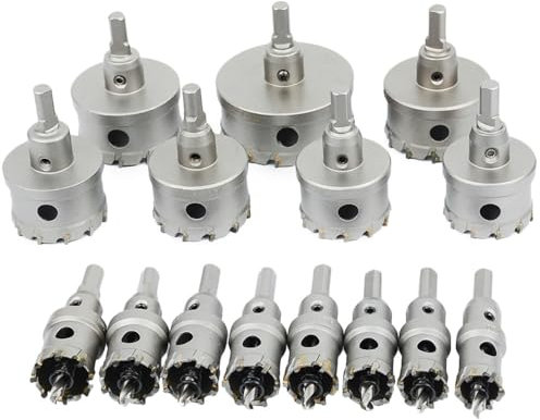 TCT-Lochsäge, 12–200 mm, Hartmetall-Lochsäge, Wolframstahlschneider für Edelstahl, Metall, Eisen, Holz, Metallschneide-Set, 100 mm