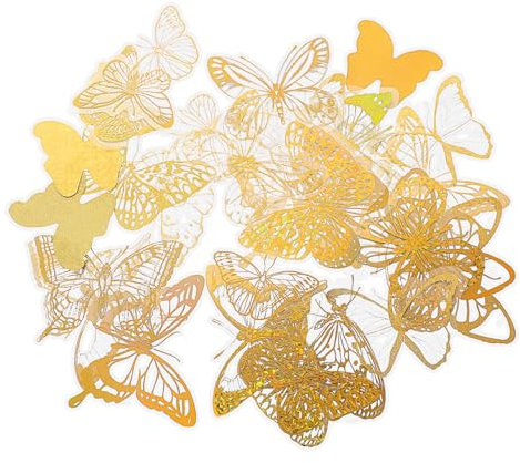 NUOBESTY 2sets Creative Butterfly-Shape Scrapbooking Stickers Dream Series Pet Material for Journals Cards and DIY Crafts