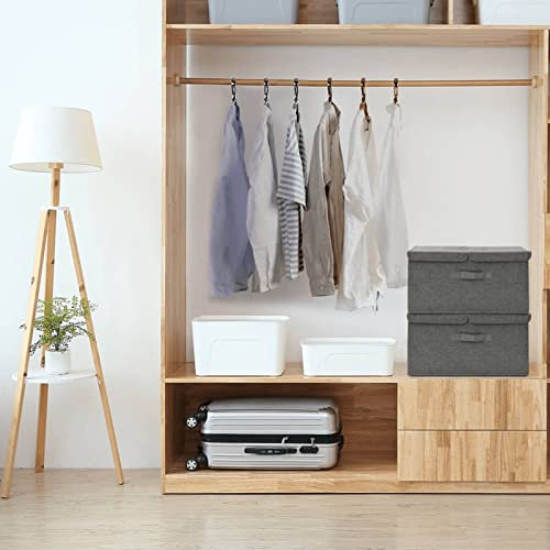 ZEYUAN Aufbewahrungsboxen 2 STK Spielzeugkiste, Aufbewahrungskiste, Kleideraufbewahrung, Kleideraufbewahrung & Organisation, Stoff 50x30x25 cm Anthrazit