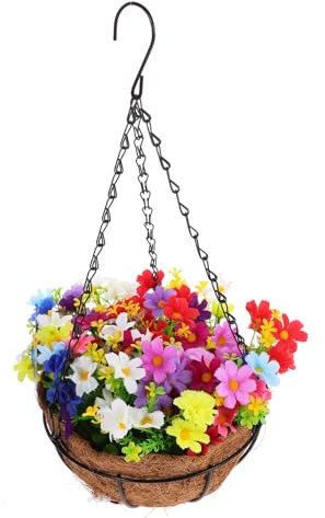 Cabilock Eleganter Kunstblumenkorb Stabile Hängekörbe Mit Topfpflanze Für Das Wohnzimmer
