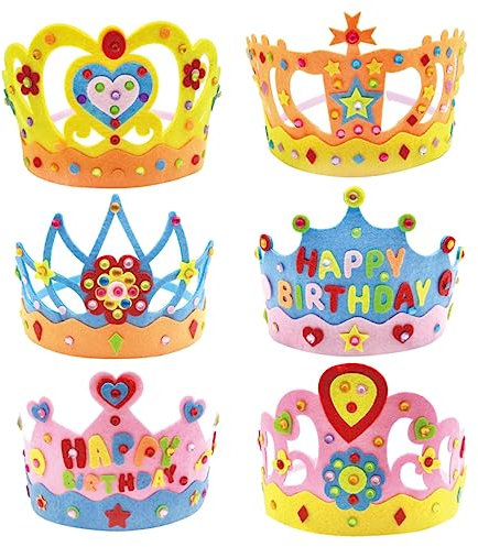 TOBBOMEY 6satz Tiara Krone Bastelset Für Junge Mädchen Und Erwachsene Wiederverwendbare Geburtstagskrone Diy Materialien Blau Gelb Orange Und Mehr Für Partys Und Feiern