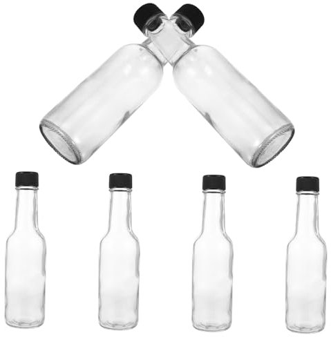Cabilock Lot De 6 Bouteilles à Condiments en Verre 150 ML Couvercle Hermétique Bouteilles De Sauce pour Usage Maison Et Pique-