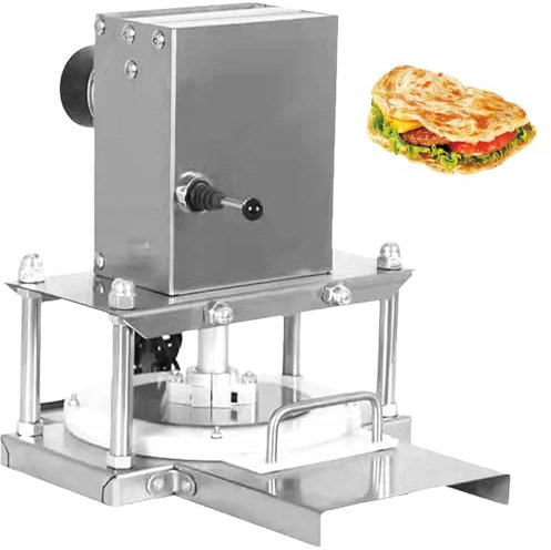 Automatic Dough Roller Sheeter, Electric Stainless Steel Pizza Crust Press Machine with Adjustable Thickness 2-5mm, Commercial Pizza Dough Roller Sheeter, for Pizza, Pie,tortillas,pastry 25cm