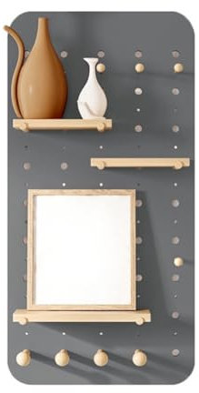 Générique Panneau de Rangement Mural en Bois perforé, kit d'organisation Murale en Panneau perforé en Bois pour la Maison, Le Bureau, Le Garage, Gris, 40 x 80 cm, Panneau de Rangement Mural