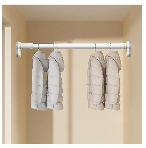 Schrankrohr, Schrankstange Kleiderstange, Edelstahl-Teleskopstange for Aufhängen von Kleidung, erweiterbare Schrankgarderobe, Dienerstange ohne Bohren(1.3-2.5m (4.2ft-8.2ft))