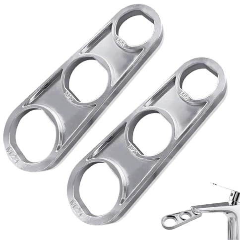 2 Stück Wasserhahn Sieb Schlüssel Strahlregler Wasserhahn Belüfter Mischdüsenschlüssel für Wasserhähne Bubbler M16/M18/M20/M22/M24/M28 Universal Mischdüsen Schlüssel