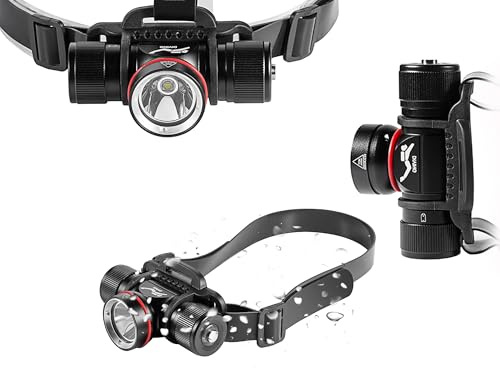 UEQIOV Dive Light,Scuba Diving Headlamp，3-in-1 Professional Underwater Headlight Professional IPX8 Waterproof Diving Headlight (DH006)