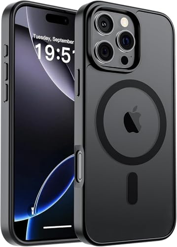 GeeKe for iPhone 16 Pro Max Case, Compatible with MagSafe Magnetic, Shockproof Military-Grade Protection, Magnetic Phone Case for iPhone 16 Pro Max 6.9 inch Black-X5