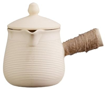 Teiera in ceramica con coperchio durevole infusore per tè da cucina regali di San Valentino bianco