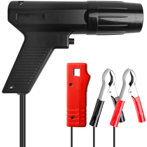 Pistolet à lumière d'allumage, lampe stroboscopique, allumage 12 V, pistolet d'allumage avec lumière, lampe de réglage d'allumage, pistolet à flash, pour voiture, moto, moteur à essence marin, noir